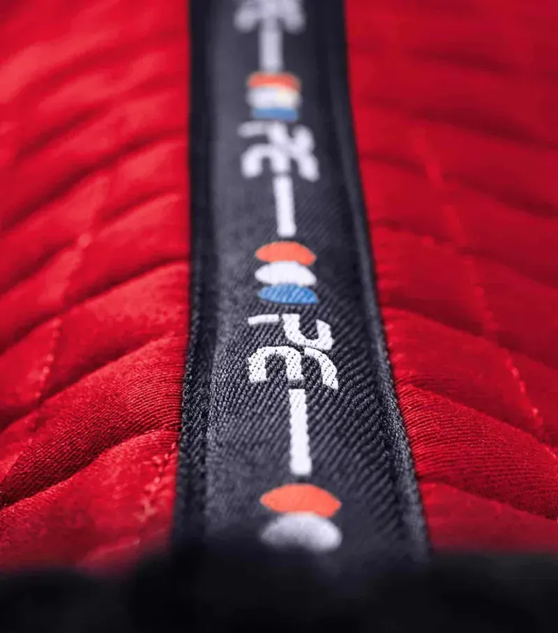 Premier Equine Merino Wool GP/Jump Numnah - Red/Navy Wool-5