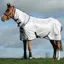 Saxon Mesh Combo Neck Fly Rug - White/Navy