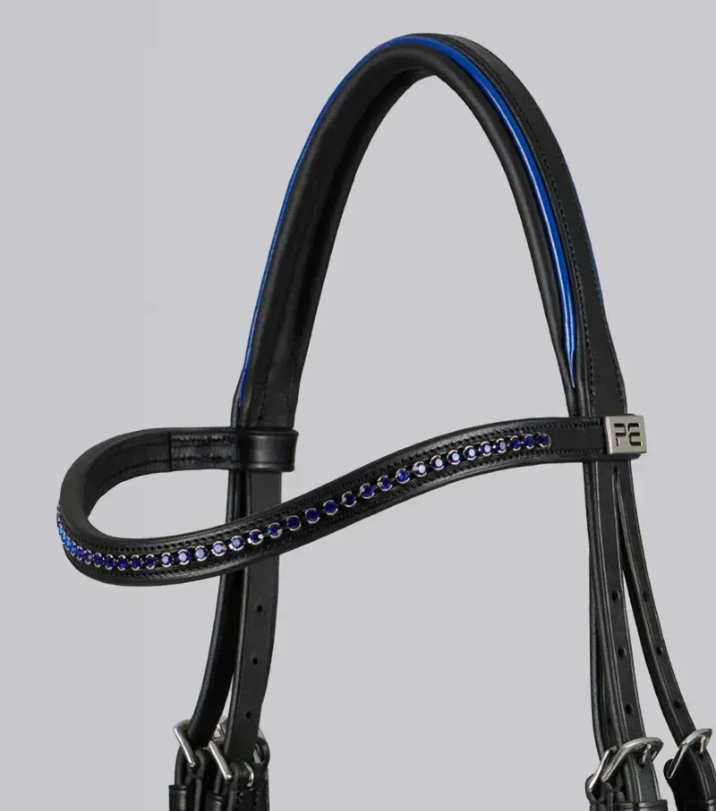 Premier Equine Pony Mineo Snaffle Bridle - Black/Blue-1