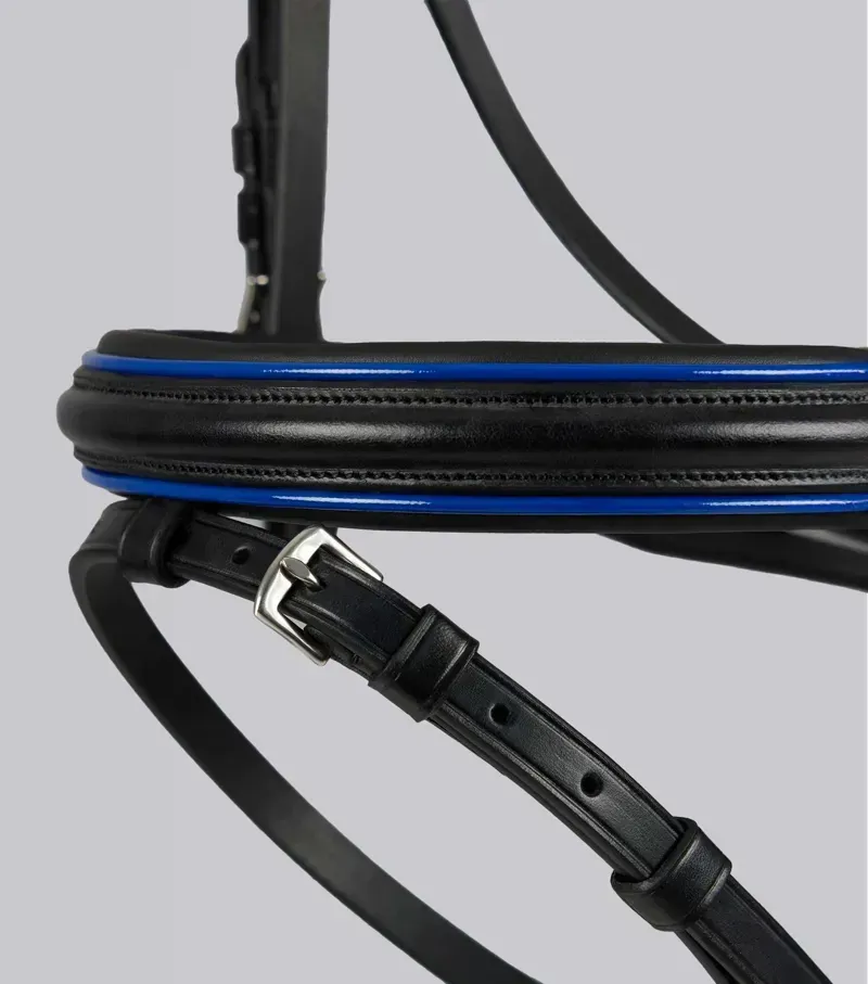 Premier Equine Pony Mineo Snaffle Bridle - Black/Blue-2