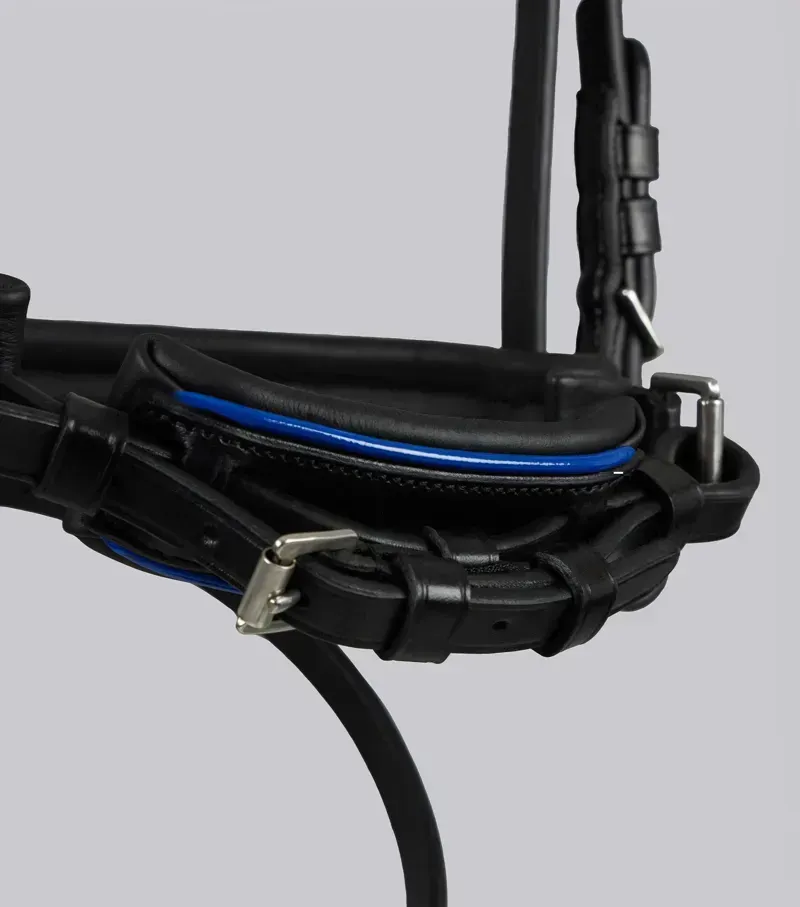Premier Equine Pony Mineo Snaffle Bridle - Black/Blue-3