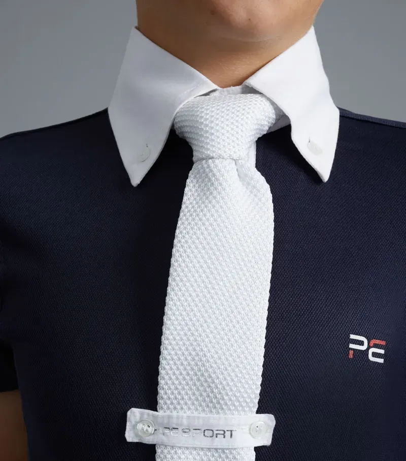 Premier Equine Mini Antonio Boy's Short Sleeve Show Shirt - Navy-3