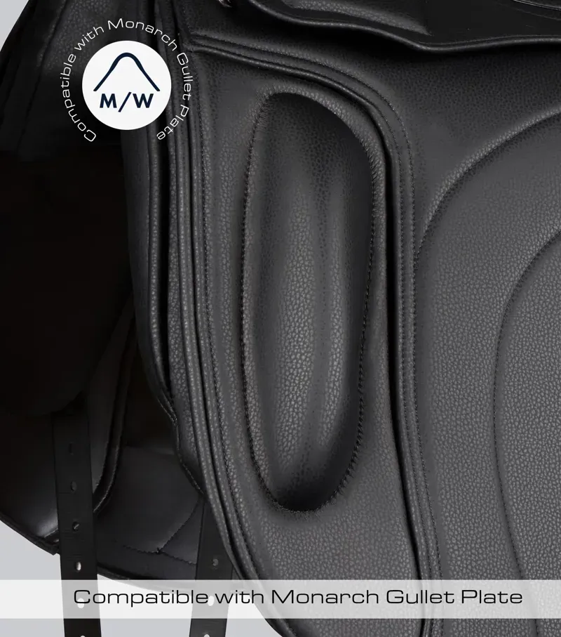 Premier Equine Montpellier Synthetic Dressage Saddle - Black-1