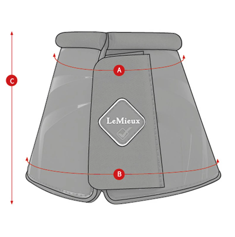 LeMieux Arika Over Reach Boots size measurement diagram