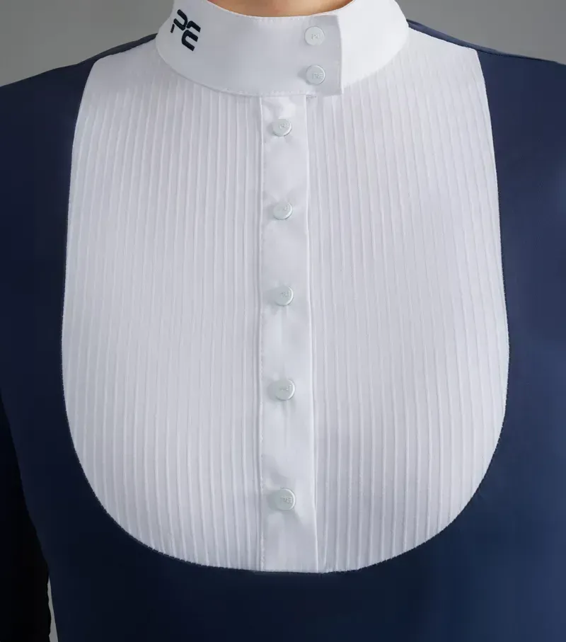 Premier Equine Ladies Navarra Long Sleeve Competition Shirt - Navy-3