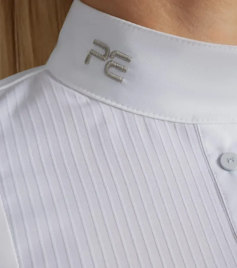 Premier Equine Navarra Long Sleeve Competition Shirt - White -2