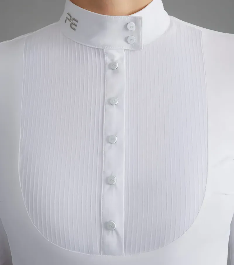 Premier Equine Navarra Long Sleeve Competition Shirt - White -3