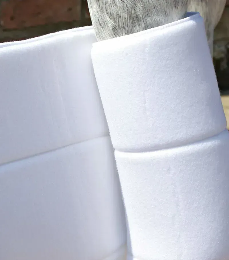 Premier Equine Horse No-Bow Bandage Wraps - White-1
