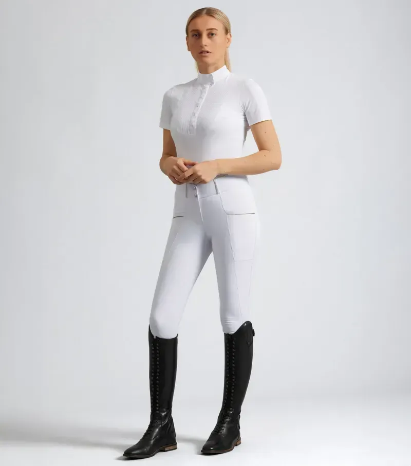 Premier Equine Womens Ofena Full Seat Competition Riding Breeches - White