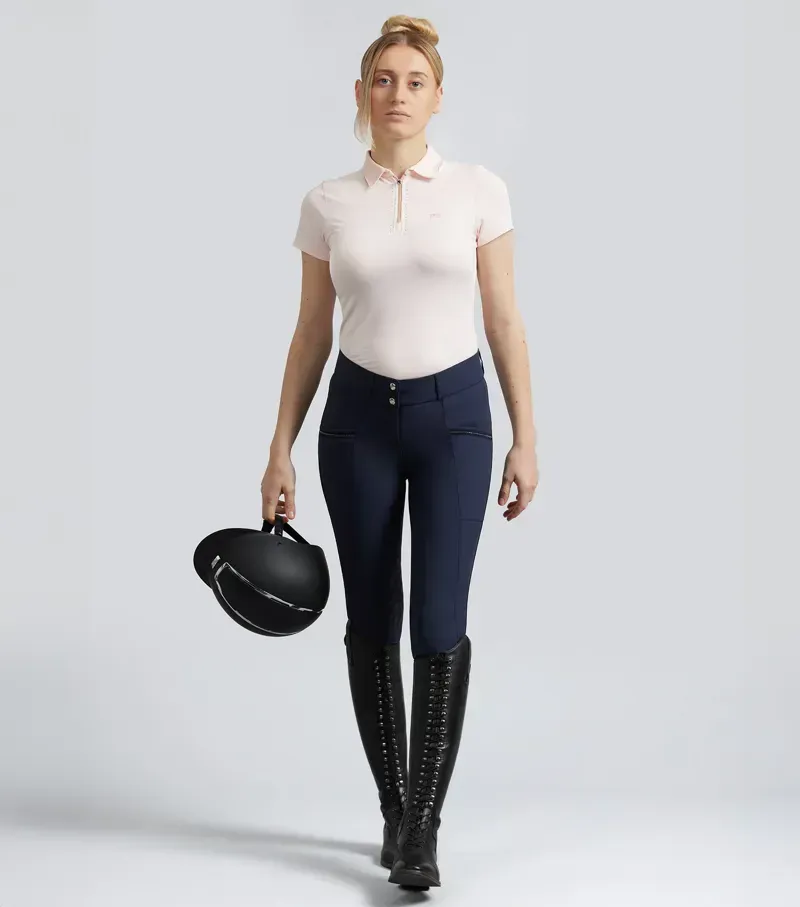 Premier Womens Equine OfenaGel Knee Riding Breeches - Navy