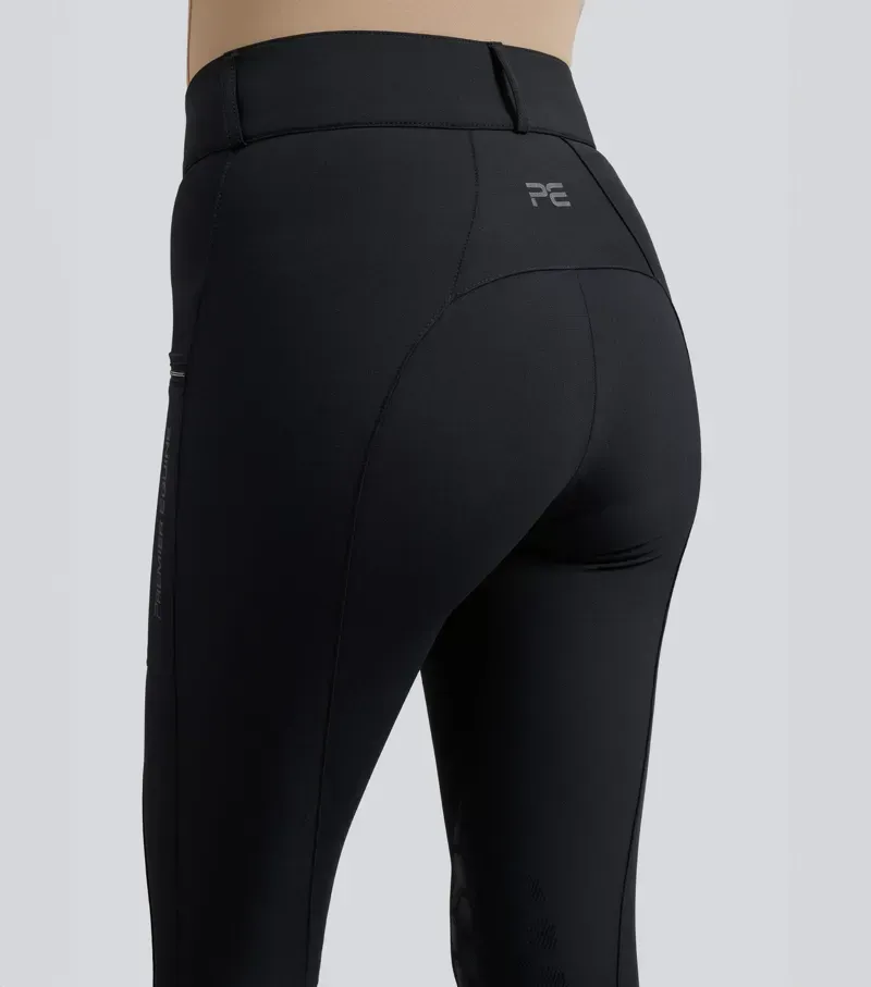 Premier Womens Equine OfenaGel Knee Riding Breeches - Black-1
