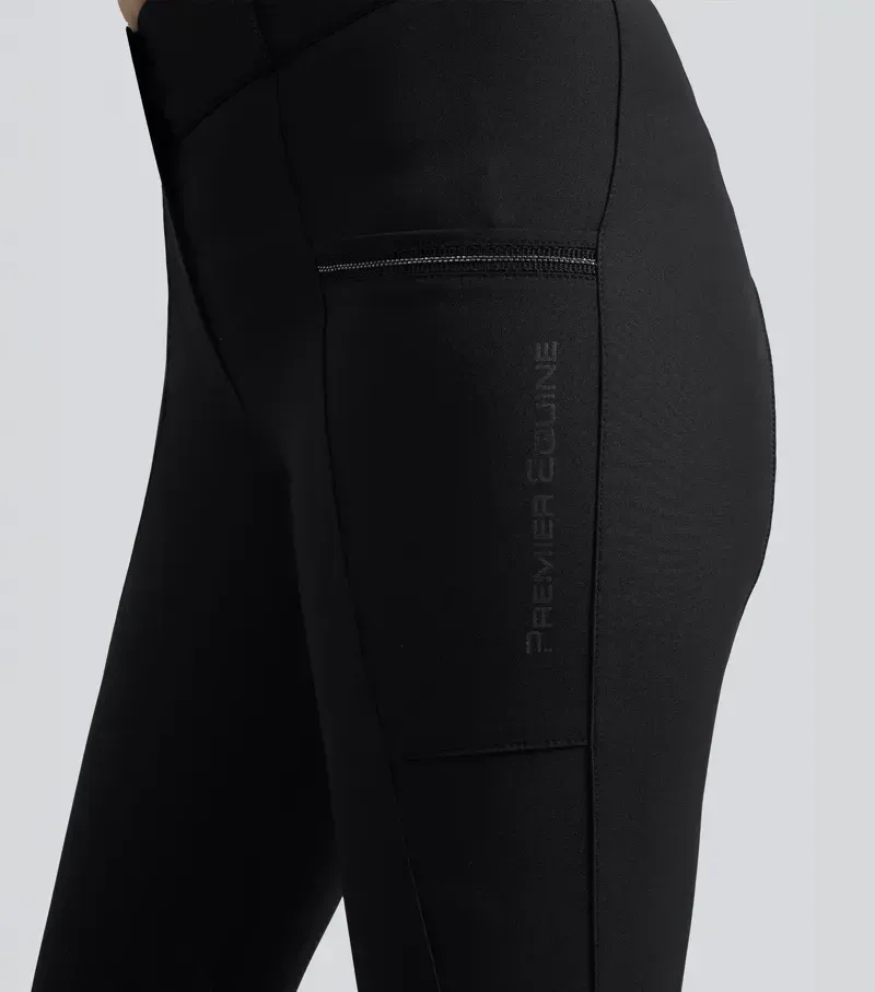 Premier Womens Equine OfenaGel Knee Riding Breeches - Black-2