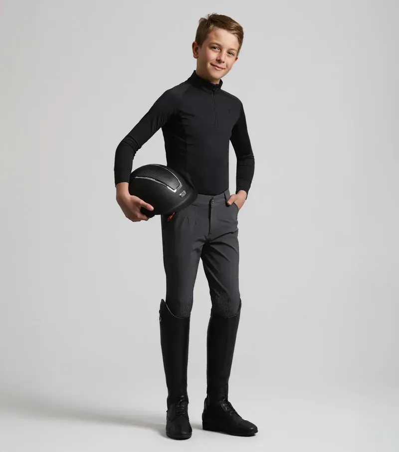 Premier Equine Junior Ombretta Technical Riding Top - Black-1