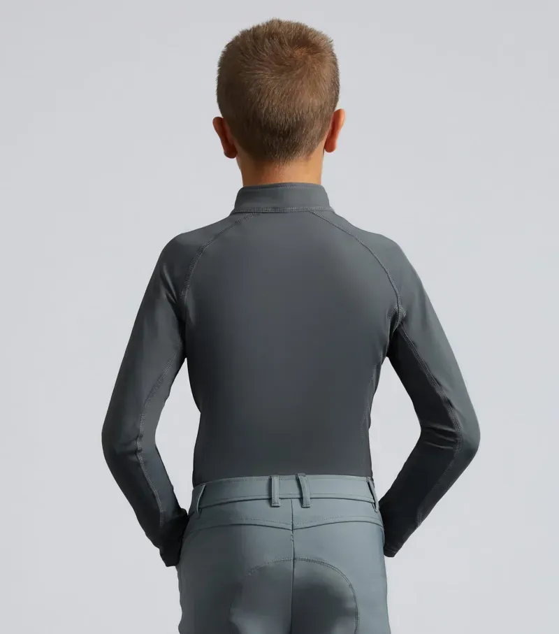 Premier Equine Junior Ombretta Technical Riding Top - Anthracite Grey-3