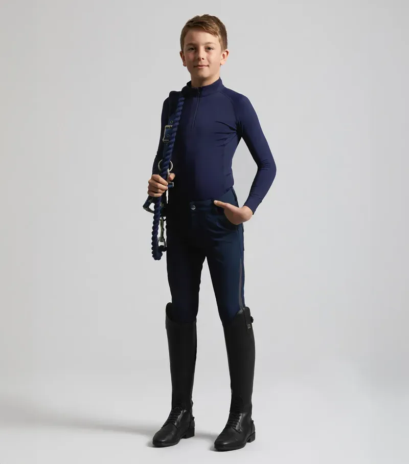 Premier Equine Junior Ombretta Technical Riding Top - Navy-1