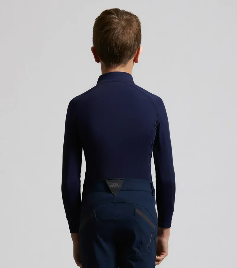 Premier Equine Junior Ombretta Technical Riding Top - Navy-3