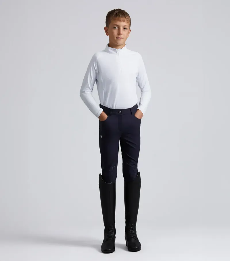 Premier Equine Junior Ombretta Technical Riding Top - White-2