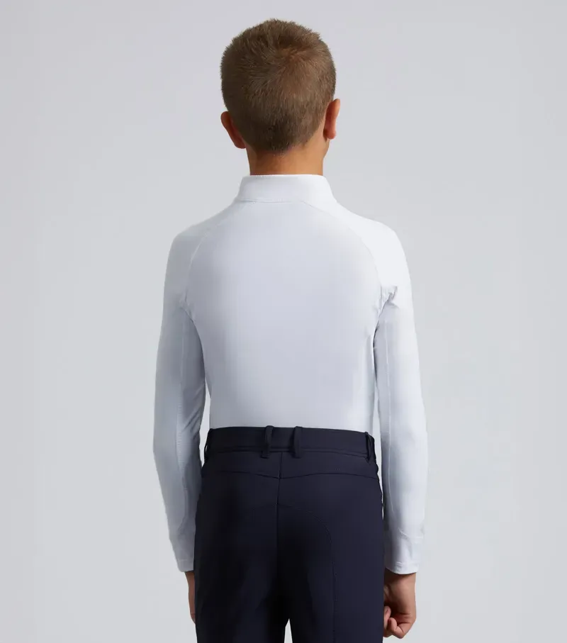 Premier Equine Junior Ombretta Technical Riding Top - White-4