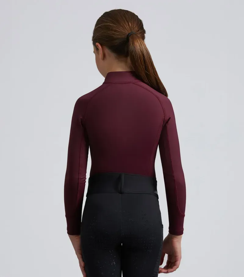 Premier Equine Junior Ombretta Technical Riding Top - Wine-3