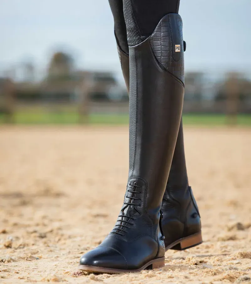 Premier Equine Ladies Passaggio Leather Field Tall Riding Boot - Black