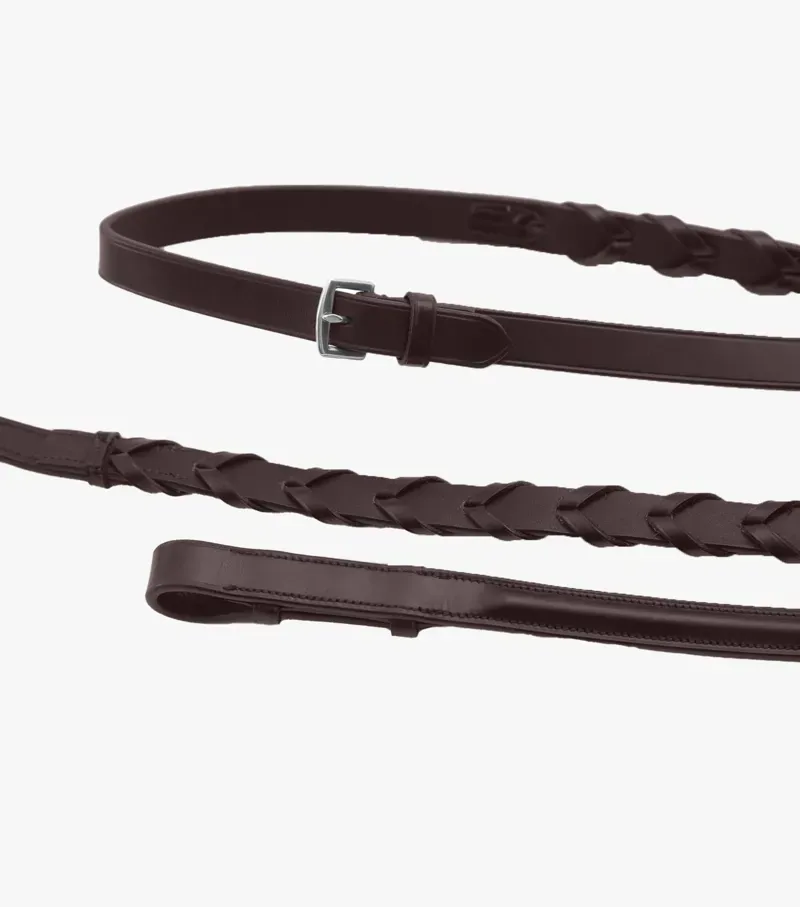 Premier Equine 3/4 Pietro Laced Reins - Brown-4