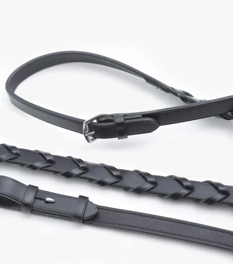 Premier Equine 3/4 Pietro Laced Reins - Black-4