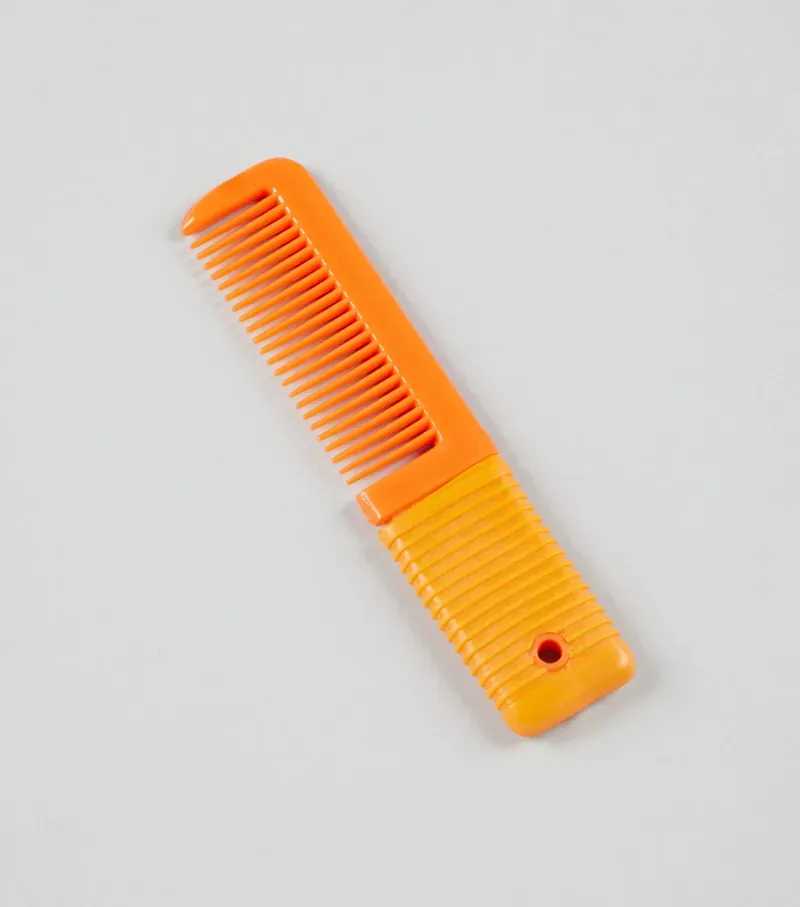 Premier Equine Small Plastic Mane Comb With Handle - Orange/Amber