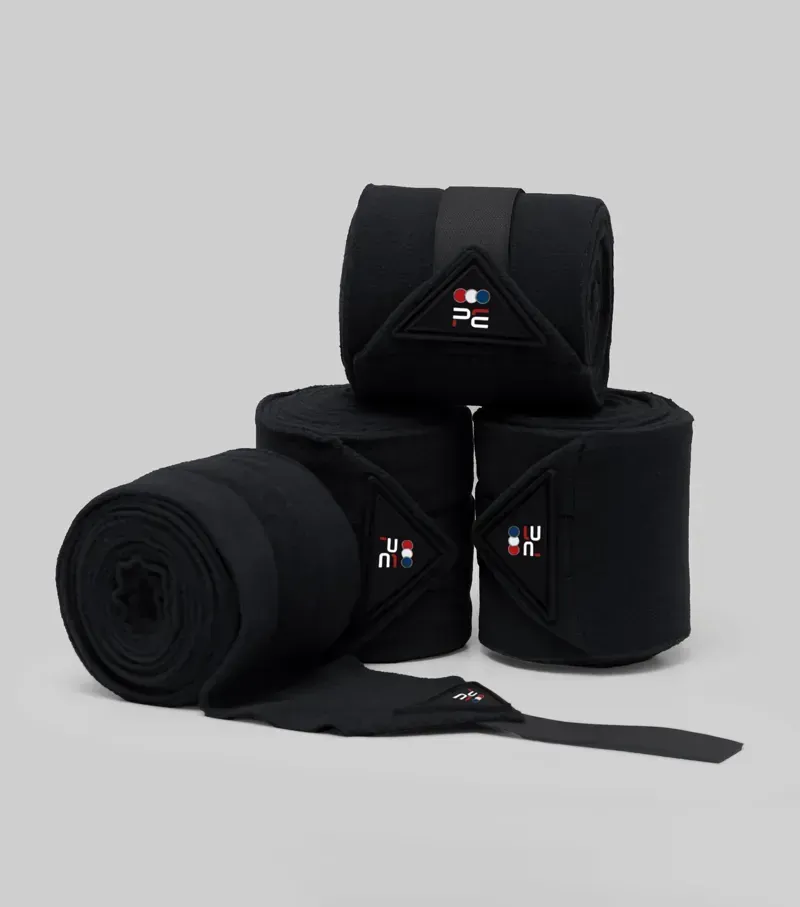Premier Equine Horse Polo Fleece Bandages - Black