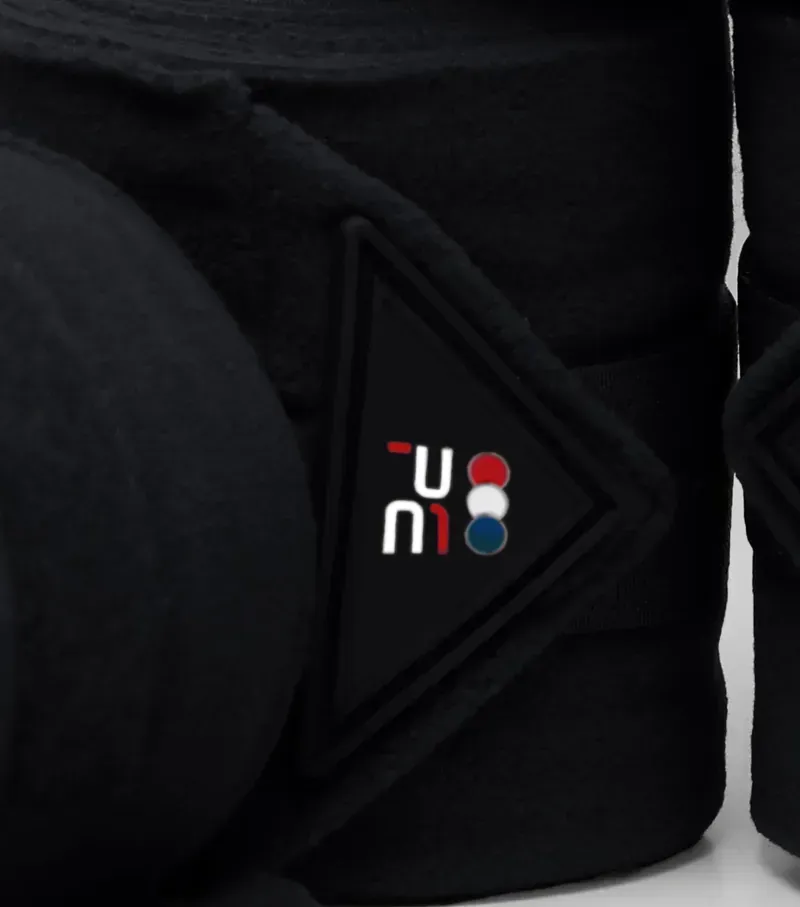 Premier Equine Horse Polo Fleece Bandages - Black-2