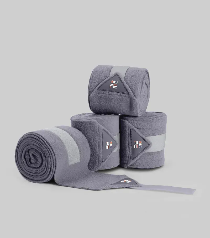 Premier Equine Horse Polo Fleece Bandages - Grey