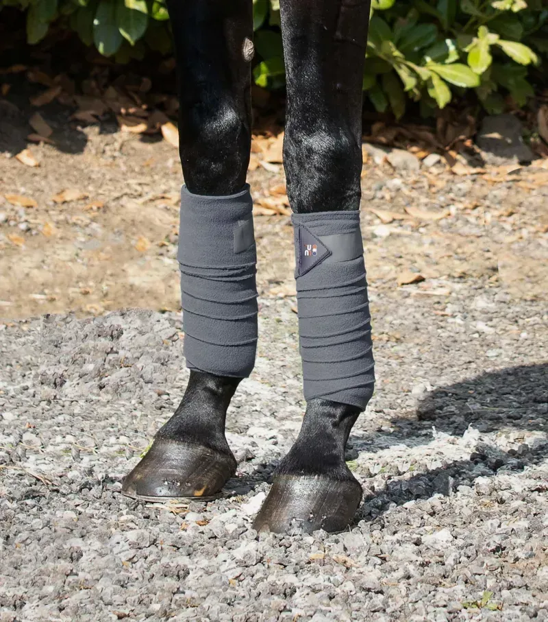 Premier Equine Horse Polo Fleece Bandages - Grey-1