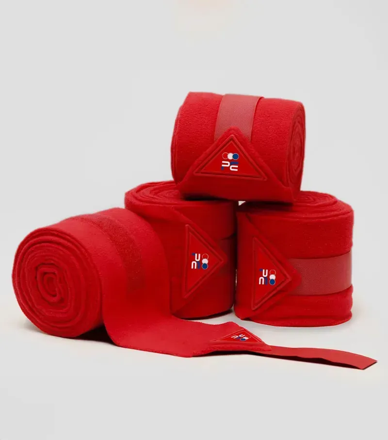 Premier Equine Horse Polo Fleece Bandages - Red