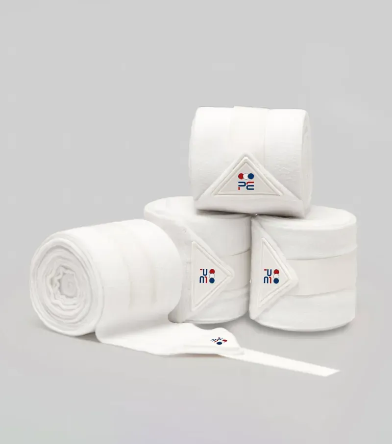 Premier Equine Horse Polo Fleece Bandages - White
