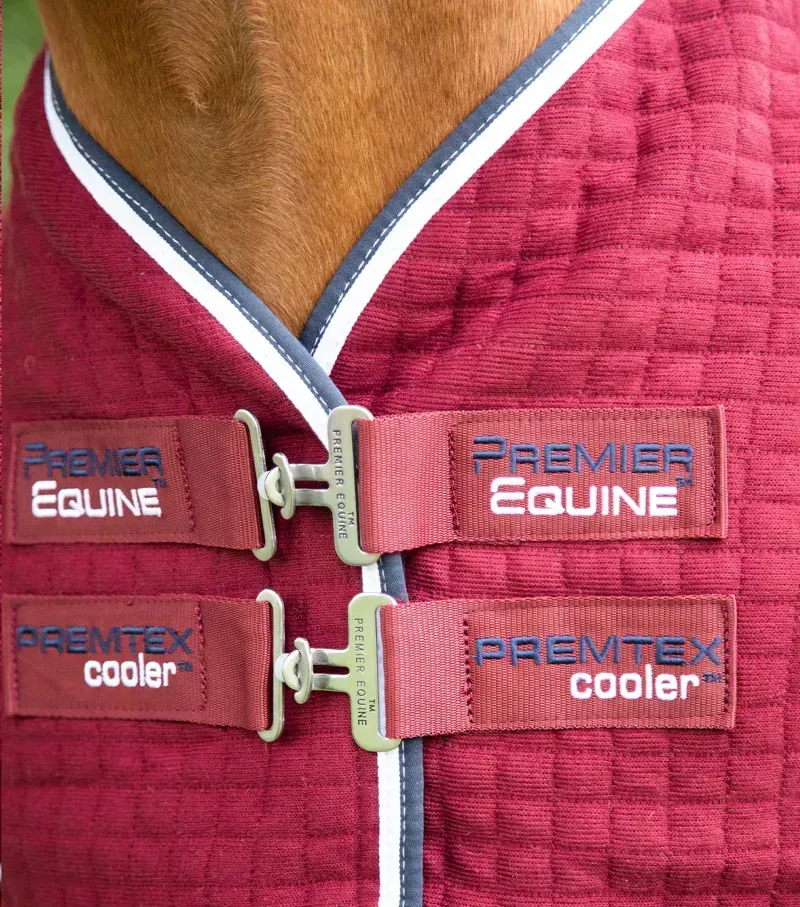 Premier Equine PremTex Horse Cooler Rug - Burgundy-2