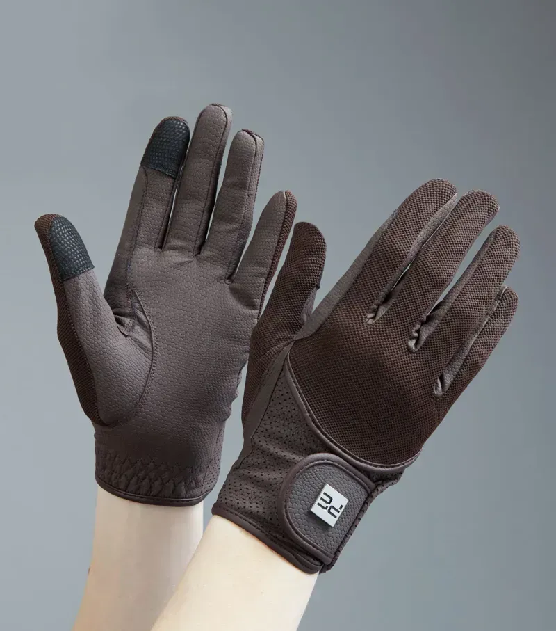 Premier Equine Presa Mesh Riding Gloves - Brown