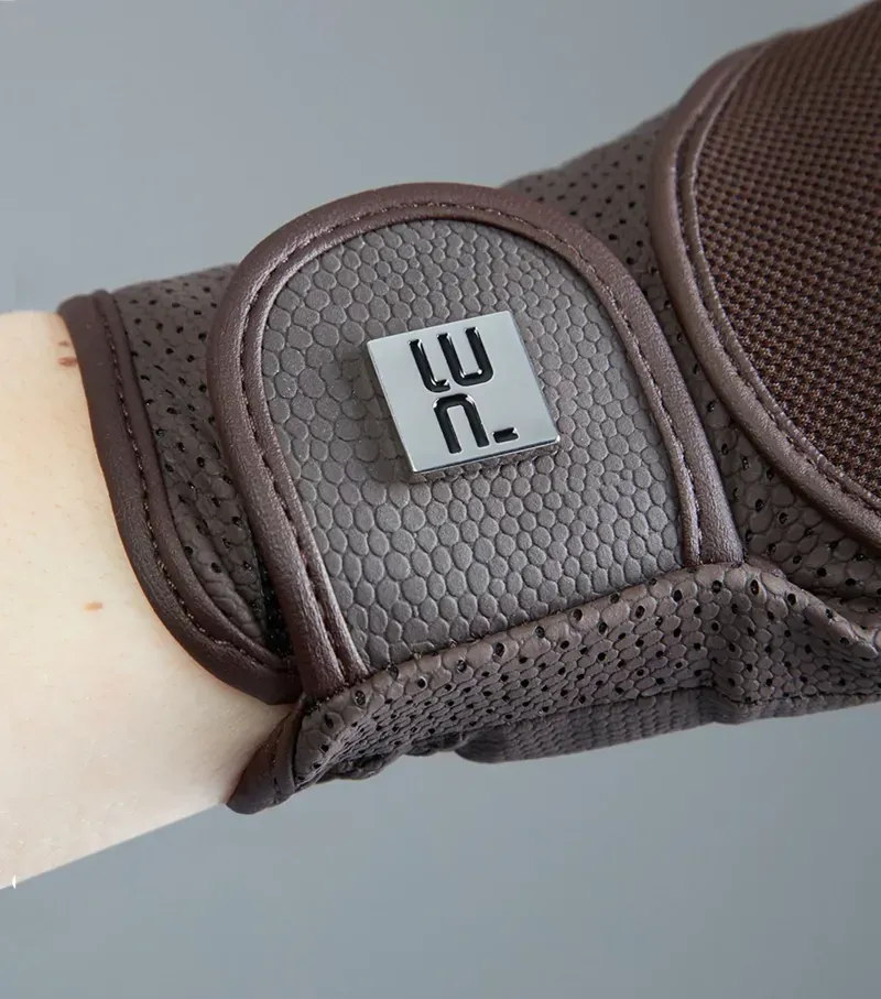 Premier Equine Junior Presa Mesh Riding Gloves - Brown-2