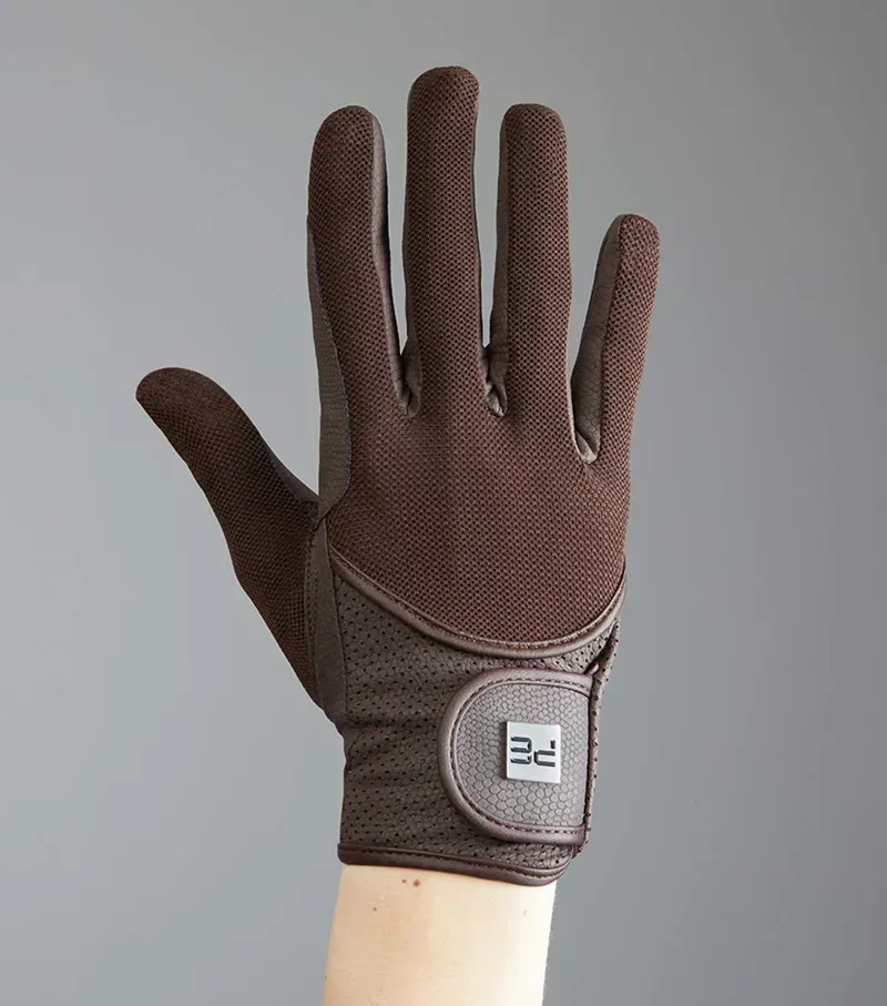 Premier Equine Presa Mesh Riding Gloves - Brown-2