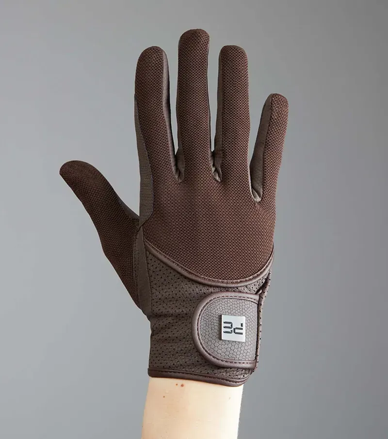 Premier Equine Junior Presa Mesh Riding Gloves - Brown-4