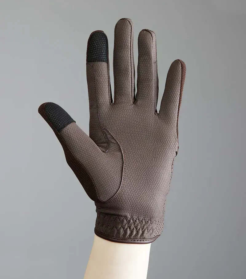 Premier Equine Presa Mesh Riding Gloves - Brown-3