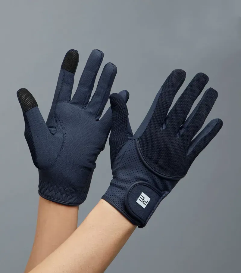 Premier Equine Presa Mesh Riding Gloves - Navy