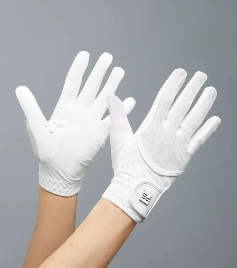 Premier Equine Presa Mesh Competition Riding Gloves - White