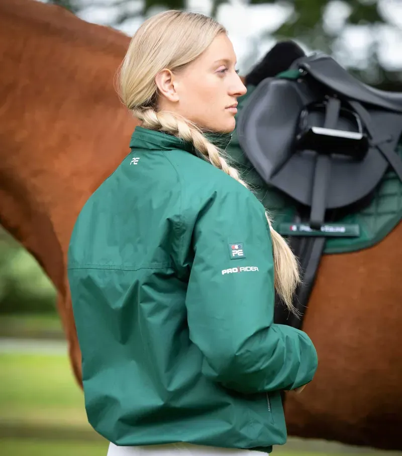 Premier Equine Pro Rider Unisex Waterproof Riding Jacket - Green-5