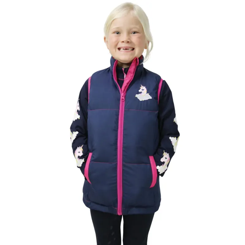 Pony Fantasy Padded Gilet by Little Rider - Navy/Pink