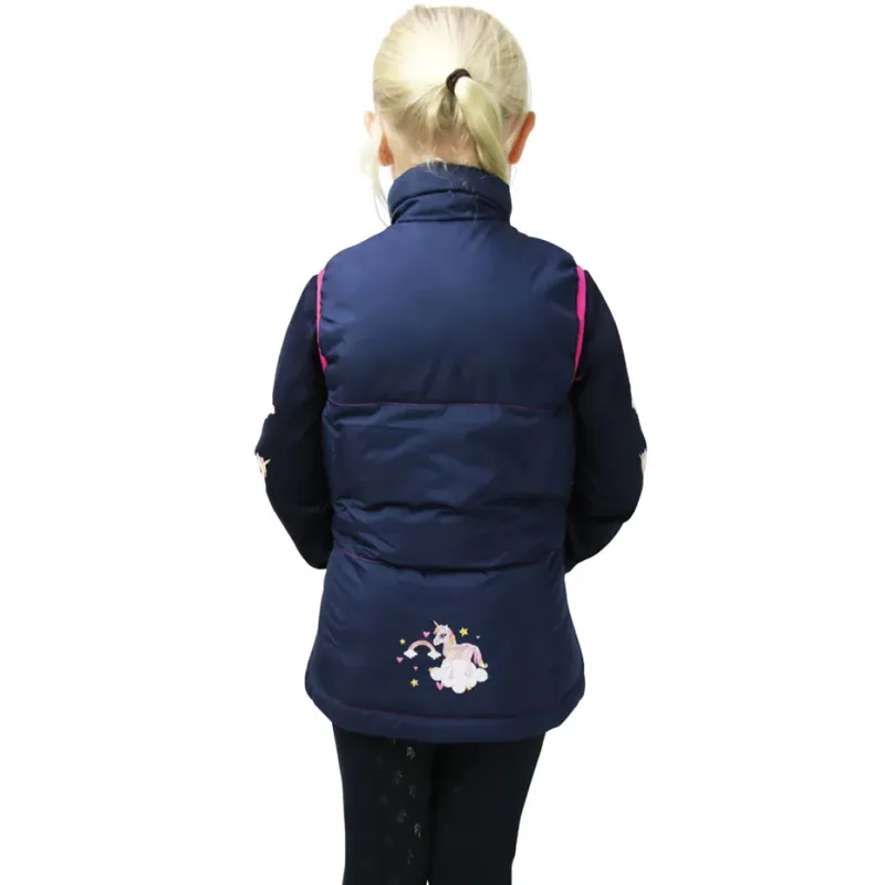 Pony Fantasy Padded Gilet by Little Rider - Navy/Pink-1