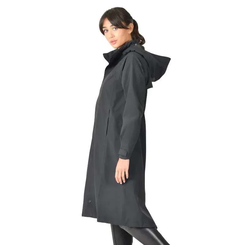 WeatherBeeta Windbreaker Longline Waterproof Riding Ladies Jacket - Black-1