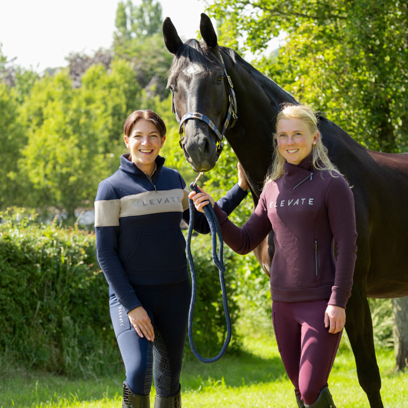 Hy Equestrian Elevate Style Cross Neck Jumper - Berry-4