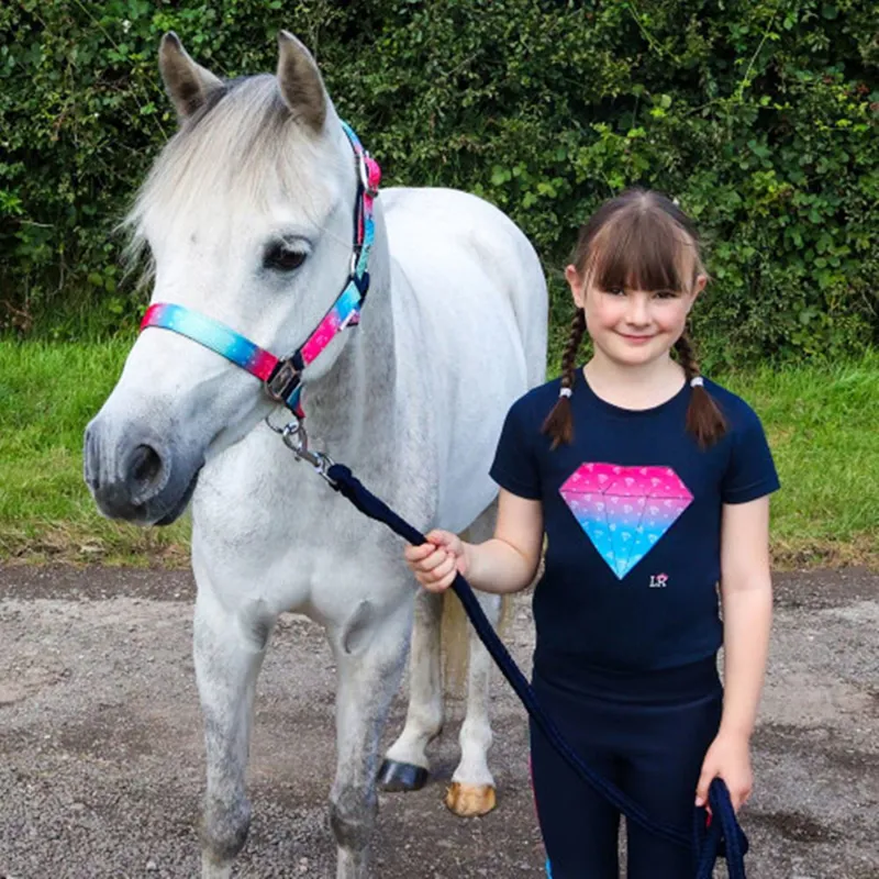 Dazzling Diamond Head Collar and Lead Rope Set by Little Rider - Navy-2