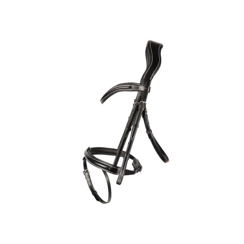 Hy Equestrian ProPresicce Pelle Raised Flash Leather Bridle - Black/Silver