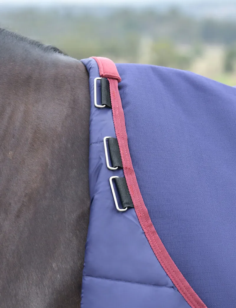 WeatherBeeta ComFiTec Essential  0g Turnout Rug - Navy/Burgundy-2