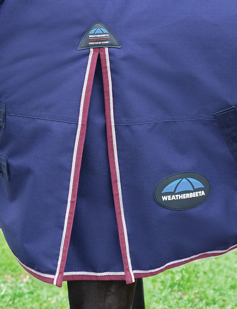 WeatherBeeta ComFiTec Essential  0g Turnout Rug - Navy/Burgundy-1